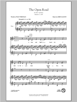 page one of The Open Road (SSA Choir)