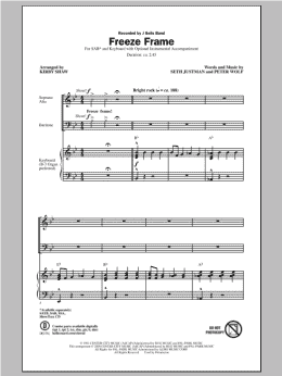page one of Freeze Frame (SAB Choir)