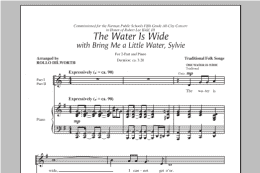 page one of The Water Is Wide (Bring Me A Little Water, Sylvie) (2-Part Choir)