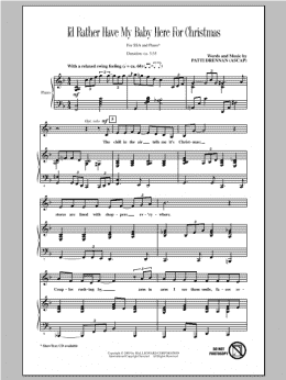 page one of I'd Rather Have My Baby Here For Christmas (SSA Choir)