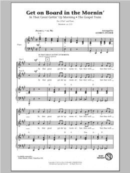 page one of Get On Board In The Mornin' (2-Part Choir)