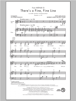 page one of There's A Fine, Fine Line (from Avenue Q) (SATB Choir)