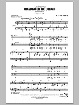 page one of Standing On The Corner (TB Choir)