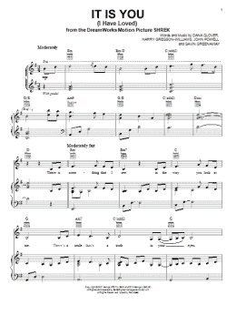 page one of It Is You (I Have Loved) (Piano, Vocal & Guitar Chords (Right-Hand Melody))