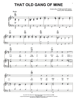 page one of That Old Gang Of Mine (Piano, Vocal & Guitar Chords (Right-Hand Melody))