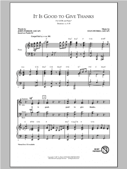 page one of It Is Good To Give Thanks (SATB Choir)