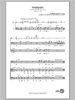 page one of Imaliyam (SATB Choir)