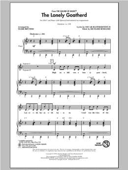 page one of The Lonely Goatherd (from The Sound of Music) (SSA Choir)