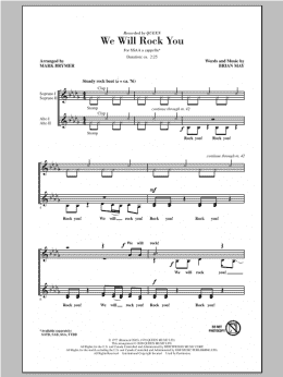 page one of We Will Rock You (arr. Mark Brymer) (SSA Choir)