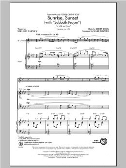 page one of Sunrise, Sunset (with "Sabbath Prayer") (SAB Choir)