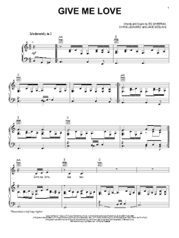 page one of Give Me Love (Piano, Vocal & Guitar Chords (Right-Hand Melody))
