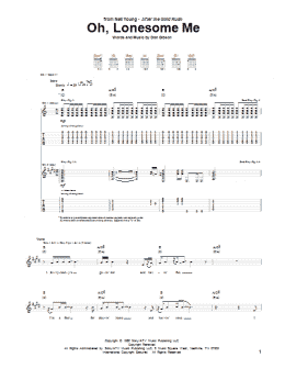 page one of Oh, Lonesome Me (Guitar Tab)