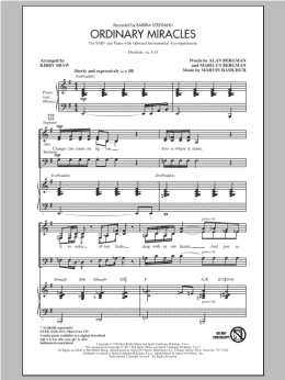 page one of Ordinary Miracles (SAB Choir)