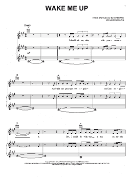 page one of Wake Me Up (Piano, Vocal & Guitar Chords (Right-Hand Melody))