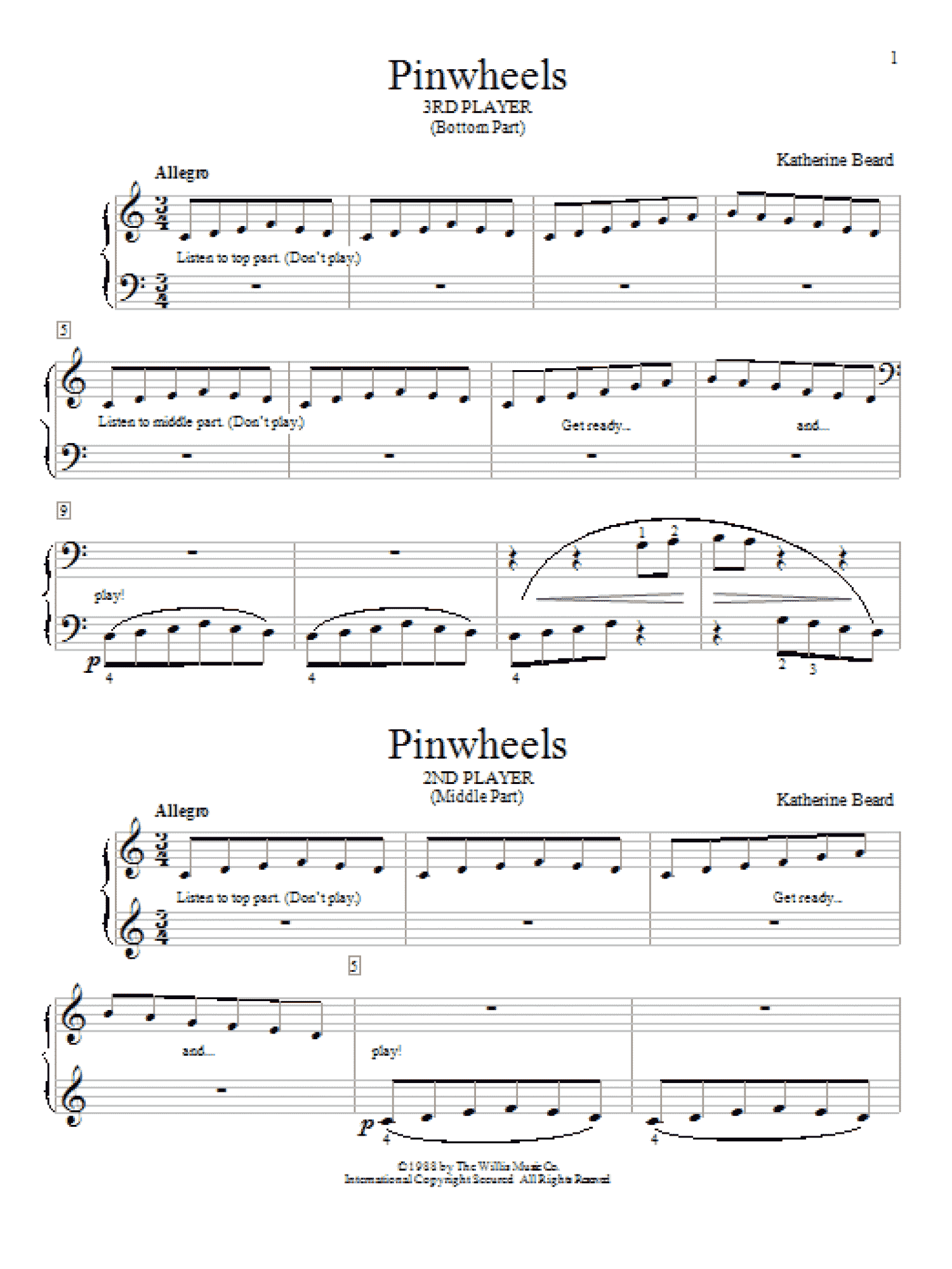 Pinwheels (Piano Duet)