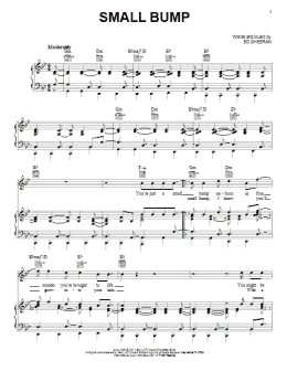 page one of Small Bump (Piano, Vocal & Guitar Chords (Right-Hand Melody))