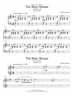 page one of The Busy Bazaar (Piano Duet)