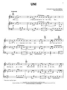 page one of U.N.I. (Piano, Vocal & Guitar Chords (Right-Hand Melody))