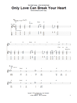 page one of Only Love Can Break Your Heart (Guitar Tab)