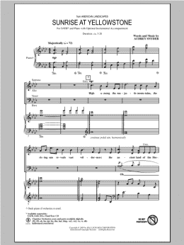 page one of Sunrise At Yellowstone (from American Landscapes) (SATB Choir)