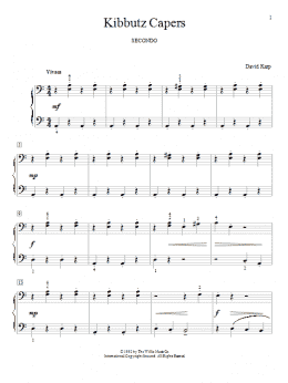 page one of Kibbutz Capers (Piano Duet)