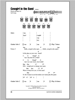 page one of Cowgirl In The Sand (Guitar Chords/Lyrics)