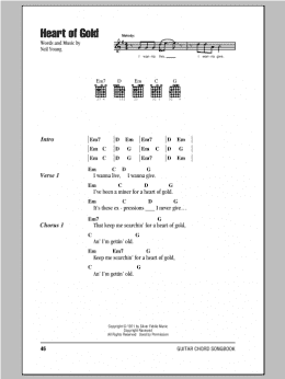 page one of Heart Of Gold (Guitar Chords/Lyrics)