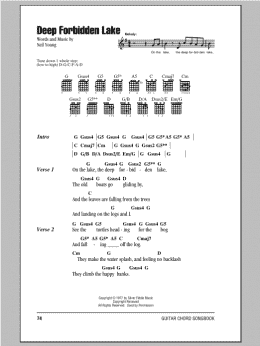 page one of Deep Forbidden Lake (Guitar Chords/Lyrics)