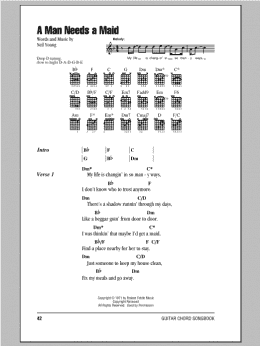 page one of A Man Needs A Maid (Guitar Chords/Lyrics)