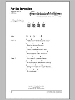page one of For The Turnstiles (Guitar Chords/Lyrics)