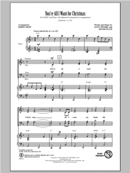 page one of You're All I Want For Christmas (SATB Choir)