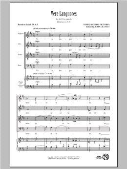 page one of Vere Languores (SATB Choir)