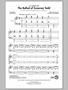 page one of The Ballad Of Sweeney Todd (SATB Choir)