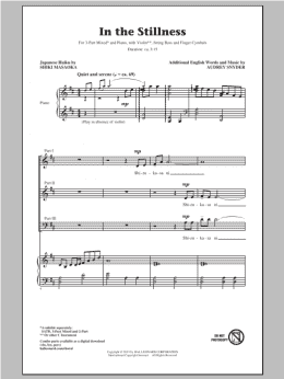 page one of In The Stillness (3-Part Mixed Choir)