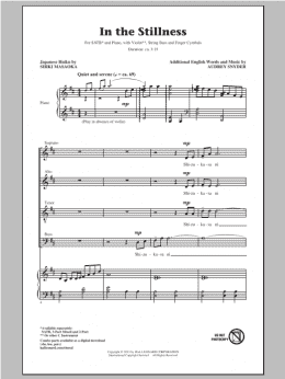 page one of In The Stillness (SATB Choir)