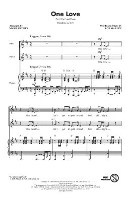 page one of One Love (arr. Mark Brymer) (2-Part Choir)