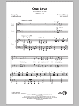 page one of One Love (arr. Mark Brymer) (3-Part Mixed Choir)