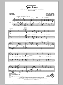 page one of Open Arms (SAB Choir)