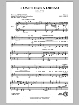 page one of I Once Had A Dream (SSA Choir)