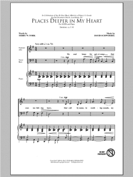 page one of Places Deeper In My Heart (SATB Choir)