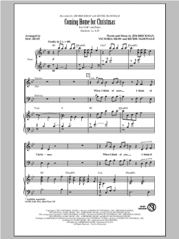 page one of Coming Home For Christmas (SAB Choir)
