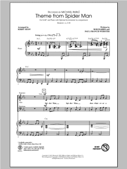 page one of Theme From Spider-Man (arr. Kirby Shaw) (SAB Choir)