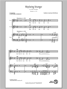 page one of Wayfaring Stranger (arr. Ryder Emerson) (2-Part Choir)