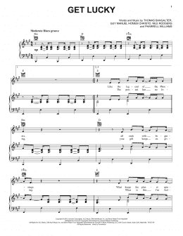 page one of Get Lucky (Piano, Vocal & Guitar Chords (Right-Hand Melody))