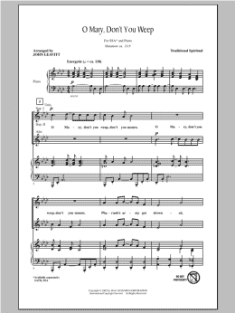 page one of Oh Mary Don't You Weep (SSA Choir)