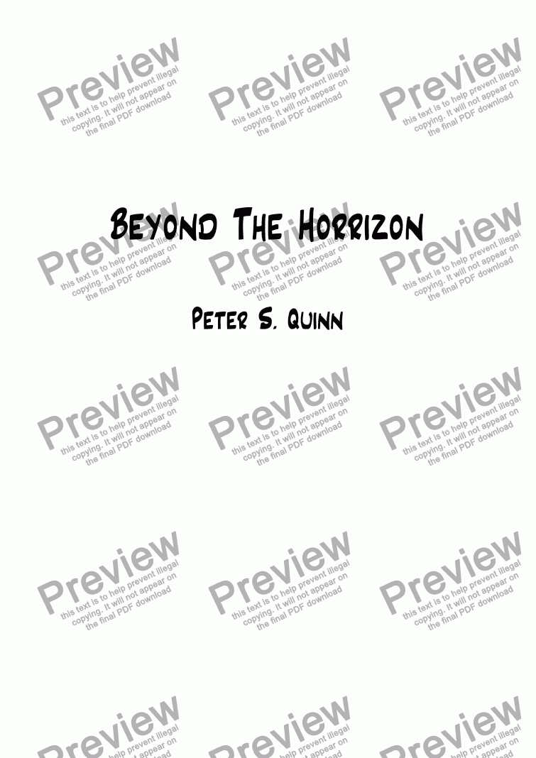 page one of Beyond The Horrizon