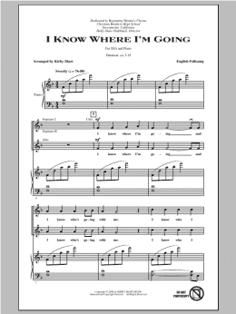 page one of I Know Where I'm Goin' (SSA Choir)