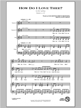 page one of How Do I Love Thee? (SSA Choir)