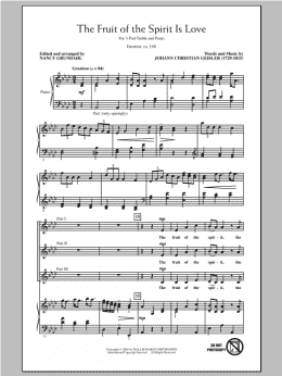 page one of The Fruit Of The Spirit Is Love (3-Part Treble Choir)