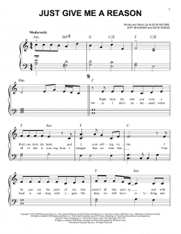 page one of Just Give Me A Reason (Easy Piano)